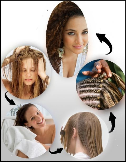 Hvordan man har bølget hår uden at bruge hårprodukter. Børste dit hår og opdele det i to, eller nogle få store sektioner og bringe rundt til fronten, så begge dele er lige.